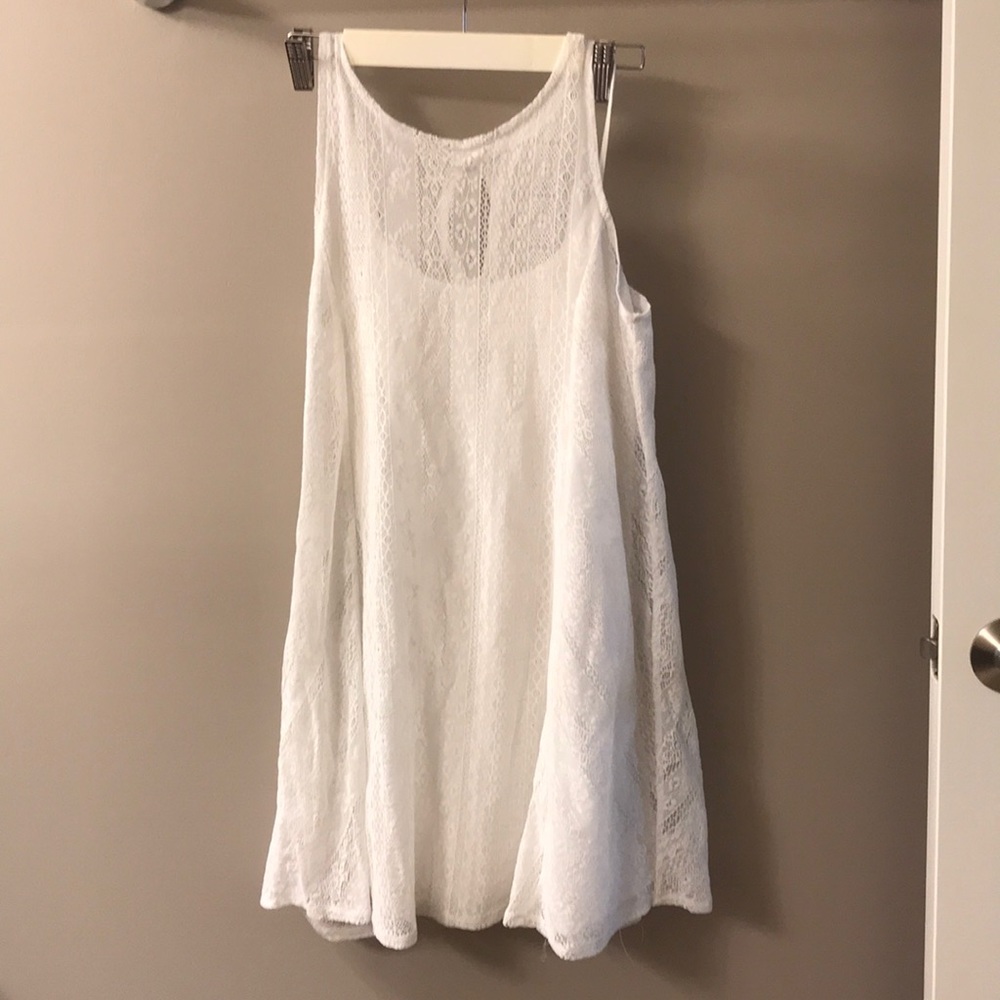 Abercrombie white lace a line dress